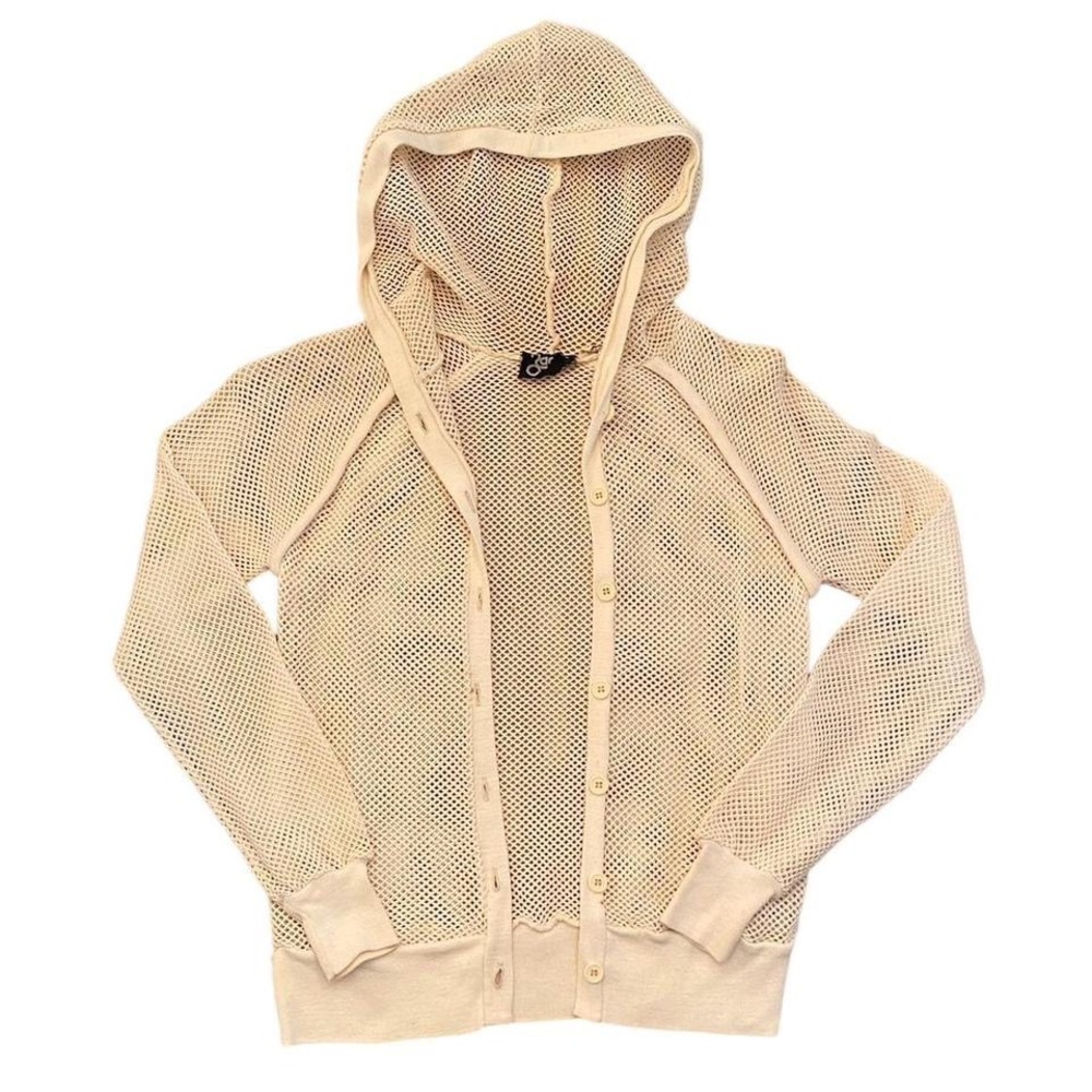 60s Vintage Mesh See Through Hoodie Jacket